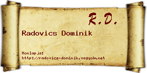 Radovics Dominik névjegykártya