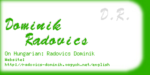 dominik radovics business card